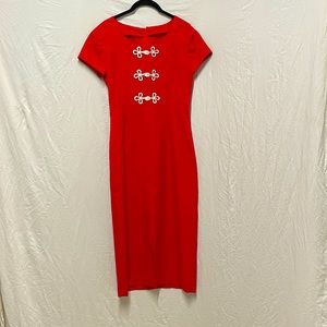 Vintage Red Column Dress